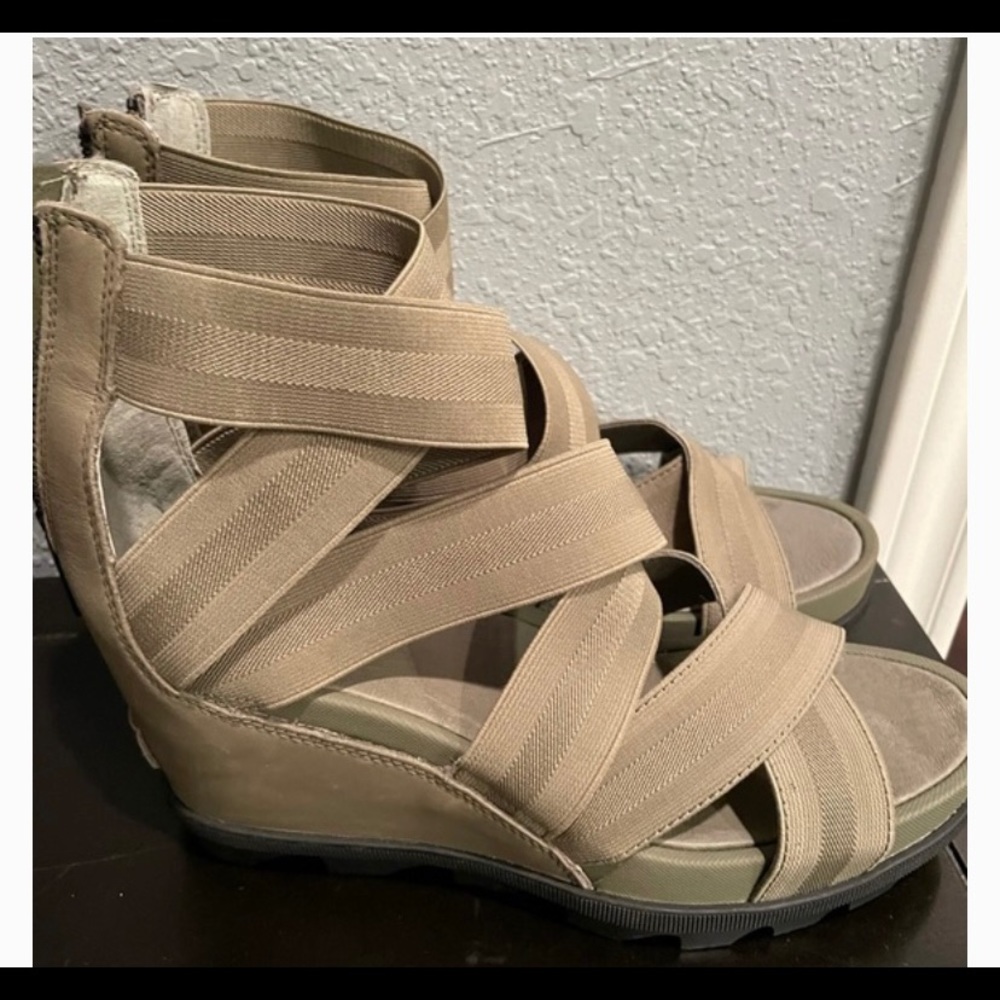 Sorel Joanie II Leather Wedge Heeled Sandal